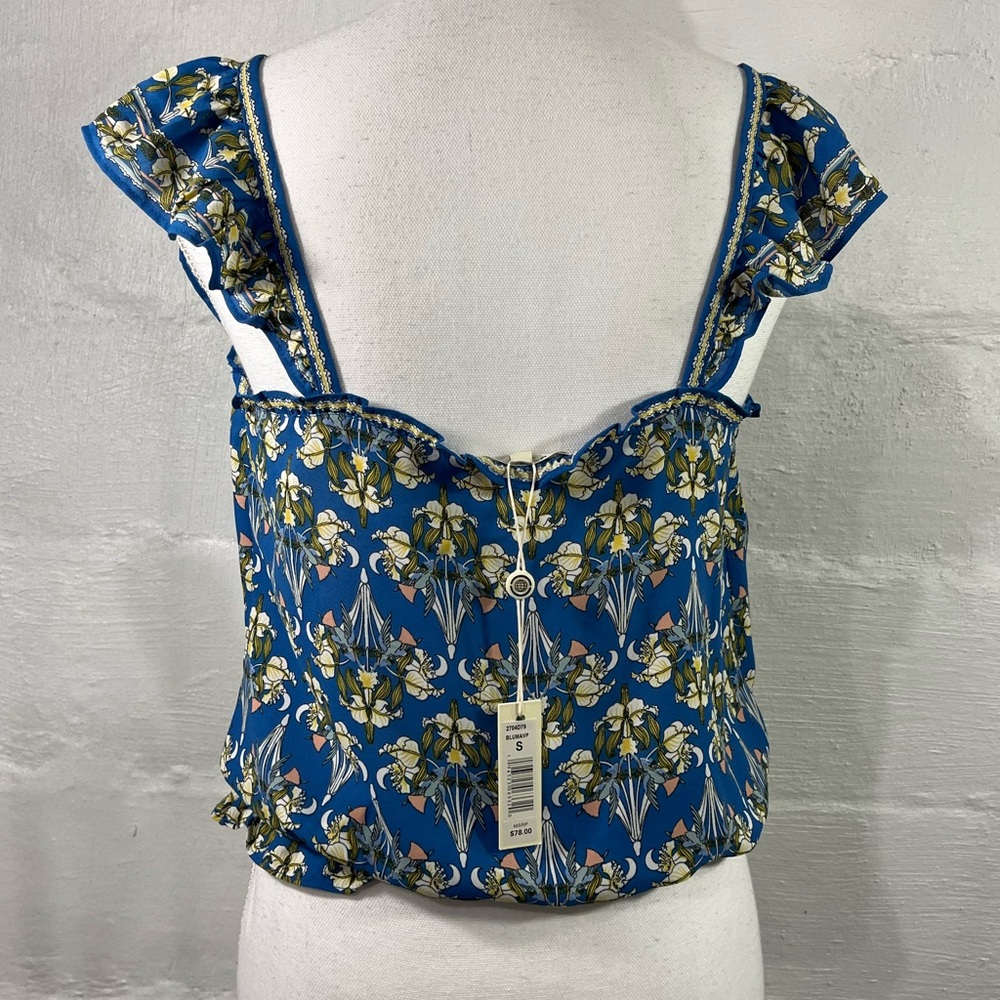 MAX STUDIO FLORAL RUFFLE TOP NEW WITH TAG - Picture 4 of 12
